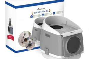 Bild von AllPetSolutions Grey Cat Litter Box – Exit Hatch Feature