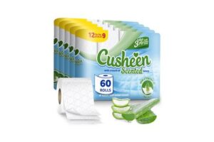 Bild von Cusheen Quilted Luxury Aloe Vera Toilet Tissues: 120 Rolls