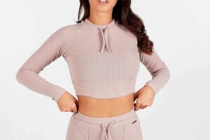 Bild von Physiq Apparel Everyday Lounge Crop Top – Blush Pink – female