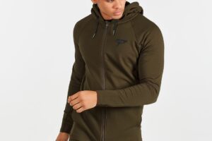 Bild von Physiq Apparel Agile Zip Hoodie – Olive Green – male – Green