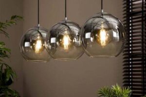 Bild von Furnwise Modern ceiling light Mia 3L bubble shaded