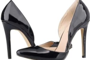 Bild von TodayDeal Women Sexy Pumps Stilettos Pointed Toe Patent Leather Dress 11CM High Heels Boat Shallow Pole Dance Red Wedding Shoes 35 black