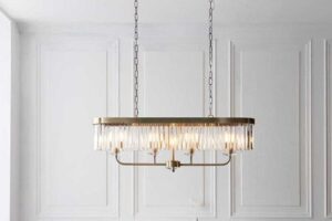 Bild von Masika Brass & Glass 4 Light Pendant Ceiling Light