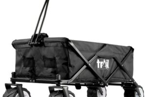 Bild von Leisure Trail Folding Camping Beach Trolley with All Terrain Wheels – Black Black