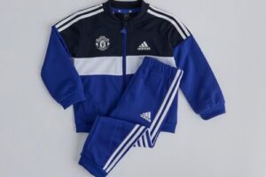 Bild von Manchester United x adidas Infant Tiberio 3-Stripes Colourblock Shiny Tracksuit Navy 9-12M