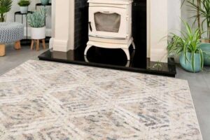 Bild von Natural Toned Diamond Living Room Rug – Warner – Ikaro – 60cm x 110cm